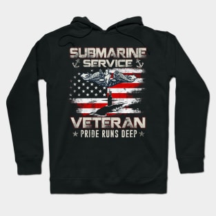 Submarine Service Veteran US Submariner - Gift for Veterans Day 4th of July or Patriotic Memorial Day Hoodie